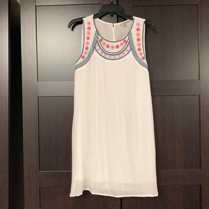 White Embroidered Dress M NWT